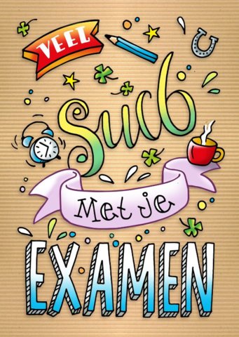 Veel suc6 met je examen